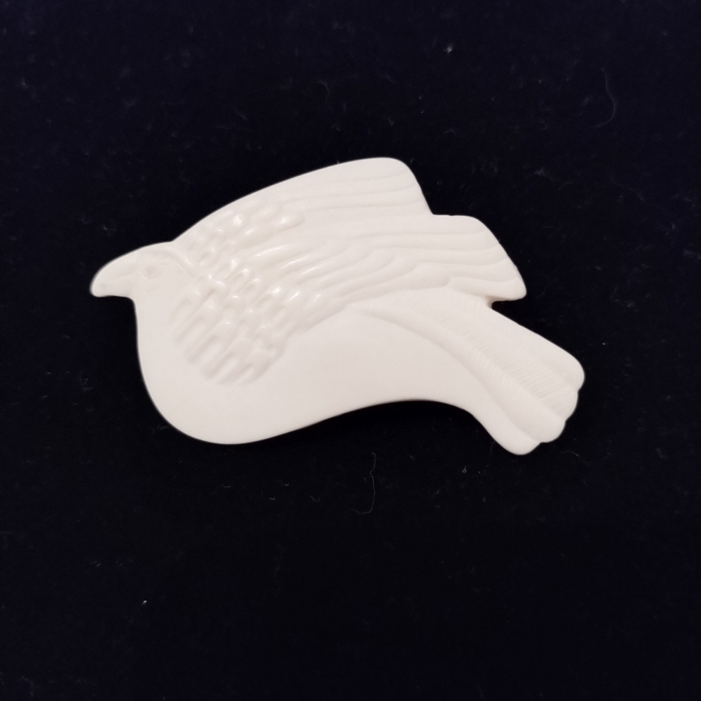 Laurel Birch Vintage Decorative White Ceramic Dove Brooch
